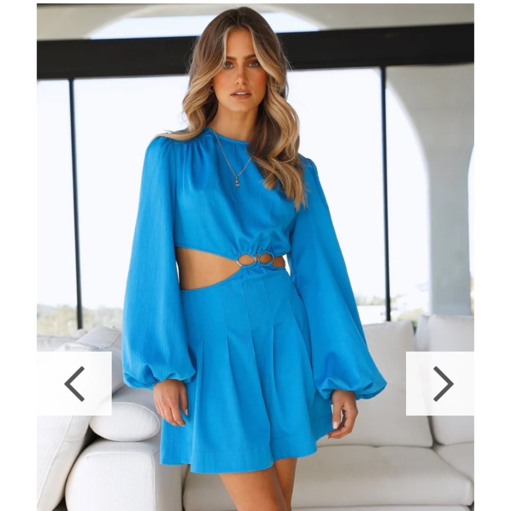 Blue mini cutout dress